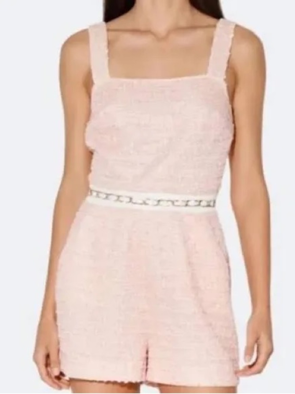 Walter Baker Paloma Tweed Romper Zip Back Pink Preppy 12 NEW $268